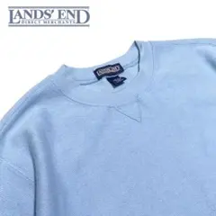 90s LANDS' END ランズエンド 前V 鹿の子 無地 スウェット
