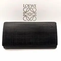 ✨人気✨LOEWE ロエベ 長財布 リネン アナグラム ブラック ラウンド
