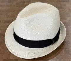 Borsalino ボルサリーノ 中折れパナマハット 麦わら帽子 55 ホワイト