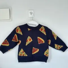ピザ柄 ニットセーター 約95cm未満
