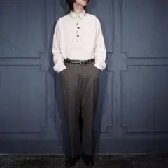 EU VINTAGE ヨーロッパ古着ストライプ柄ウールスラックスパンツ