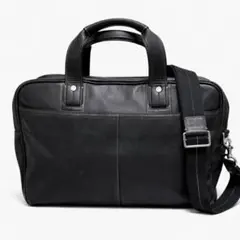 COACHレザー ブリーフケース 黒 コーチ ビジネスバッグ ショルダーバッグ