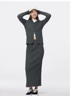 リブニットナロースカート gu XL