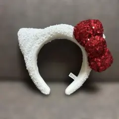 ハローキティ　カチューシャ　USJ ユニバ　白　スパンコール　キティ