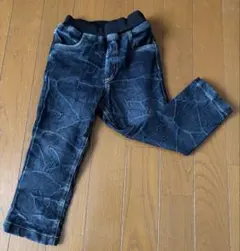 ストレッチデニム風長ズボン ダークブルー