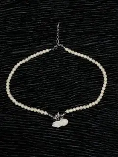 パール 花モチーフ ネックレス