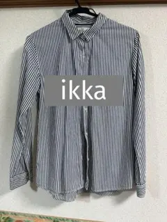 ikka ストライプ　シャツ　長袖　L 綿100%のサムネイル
