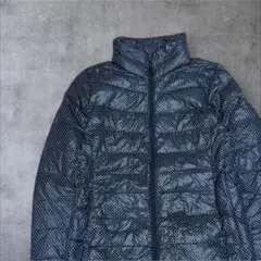 UNIQLO ネイビー ドット柄 ウルトラライトダウンジャケット