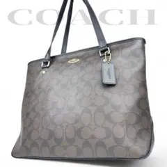*美品*COACHコーチ トートバッグ F34603 シグネチャー ブラウン