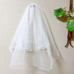 ウェディングベール・グローブセット　パールチュール/ショート〜ミディアム　結婚式