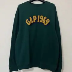 GAP ギャップ 1969ロゴ トレーナー スウェット 刺繍 ビックロゴ M 緑