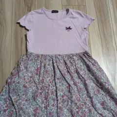 ピンク花柄ワンピース 140サイズ べべ