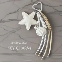 再入荷❣️キーホルダ バッグチャーム チャーム パラコード 星 韓国 ハート