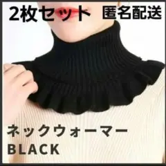 ネックウォーマ― レディース 黒 付け襟 ハイネック タートルネック 2枚 韓国