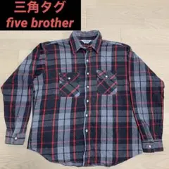 2枚セット！　レア配色　five brother ネルシャツ