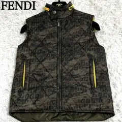 【希少】FENDI ズッカ柄 迷彩 カモフラ ダウンベスト フード付き 8A