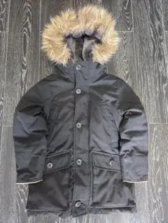 ブラックダウンコート ファー付きフード