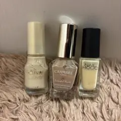 ネイルカラー 3本セット（クリア・イエロー・ベージュ）ベージュ系