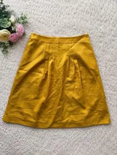 【CROLLA】Aラインスカートイエロー36 きれいめ 上品 春夏 レディースのサムネイル