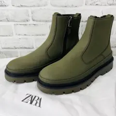未使用級✨ZARA サイドゴアブーツ チャンキージッパー ラバー チェルシー
