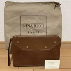 NINA RICCI ニナリッチ 本革 リザード型押しレザー クラッチバッグ