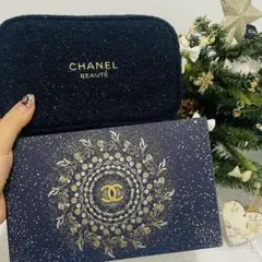 新品未使用　CHANEL BEAUTE シャネル　クリスマスコフレ限定ポーチのサムネイル