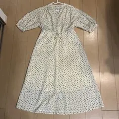 花柄 イエロー ワンピース