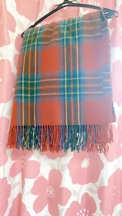 チェック柄ウールマフラー