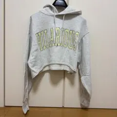 レピピ　ショート丈　フード付き　スゥェットトレーナー　M グレー パーカー