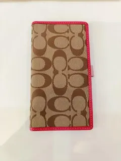 【値下げ】Coach 手帳カバー ピンク ベージュ
