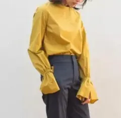 ガリャルダガランテ　フレア袖ブラウス 　バンドカラー　手洗い◎