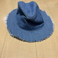 デニムフリンジバケットハット　帽子