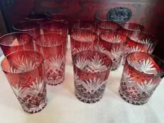 相*子様 切子グラス ロックグラス 江戸切子 昭和レトロ 切子ガラス 15個セッ