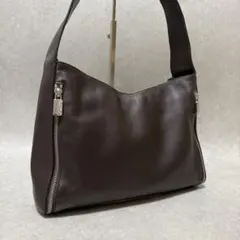 FURLA フルラ　ワンショルダーバッグ　レザー　ダブルジップ　ダークブラウンのサムネイル