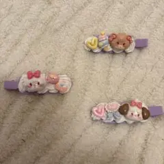 動物キャラクター ヘアクリップ 3個セット