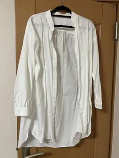 earth 白 ロングシャツ　長袖シャツ
