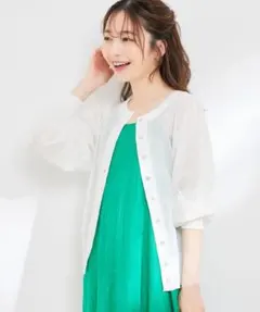 VIS 【接触冷感】【前後2WAY】シアーカーディガン ホワイトのサムネイル