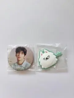 【美品】txt ヨンジュン ヘアクリップ 缶バッジ トレカ セット TXT トゥバ ガチャ 缶バッジ ヘアクリップ ヨンジュン ファンチュン