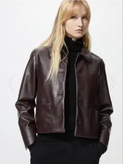 ユニクロ　コーティングショートジャケット　送料無料