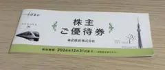 東武鉄道 株主ご優待券 2026年12月31日までのサムネイル