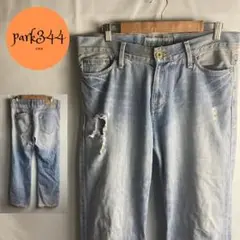 【VINTAGE REBEL　メキシコ製　穴開き　ダメージ　デニムパンツ　33】