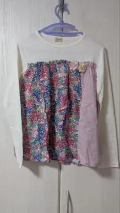 【限定価格】KPtrois lapins150 長袖カットソー 花柄切替