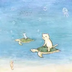 自作絵画 モグラのお家 猫とネズミとモグラの絵 絵画 アクリル画 原画