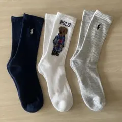 POLO ポロラルフローレン　ソックス 3足セット　23〜25cm ポロベア
