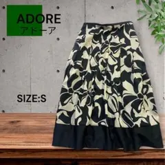 e1766☆美品ADORE フラワープリント フレアスカート Sのサムネイル