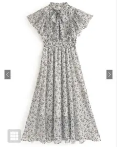 GRL 花柄フリルスリーブボウタイフレアワンピース[tt007]