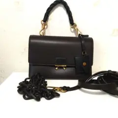 CHARLES & KEITH ダークブラウン、3ウェイ ハンドバッグ