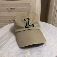 LACOSTE ベースボールキャップ ベージュ Lロゴ