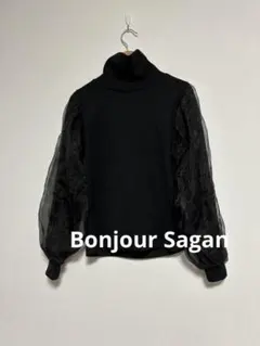 Bonjour Sagan ハイネック シースルー トップス