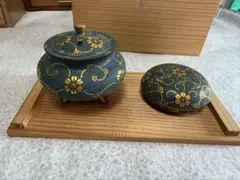 No.戦前館　七宝焼の彫金 アンティーク 卓上セット 灰皿 小物入れ No.戦前館 七宝焼の彫金 アンティーク 卓上セット 灰皿 小物入れ
